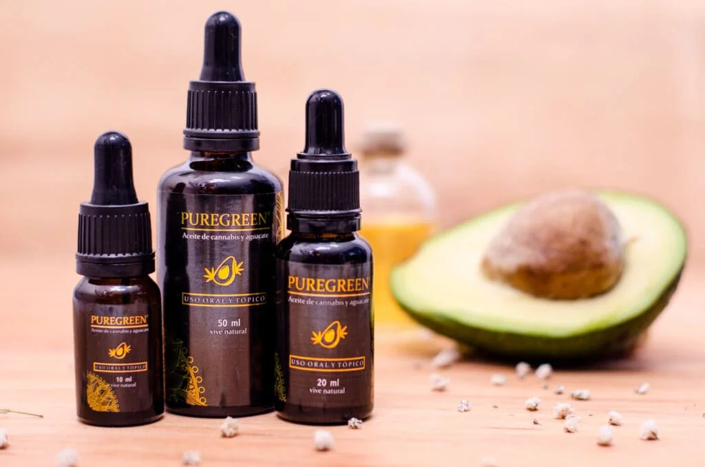 Aceites naturales aguacate y cannabis PureGreen
